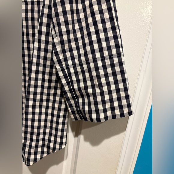 Lafayette 148 button down checkered cotton blend shirt M - Picture 4 of 6